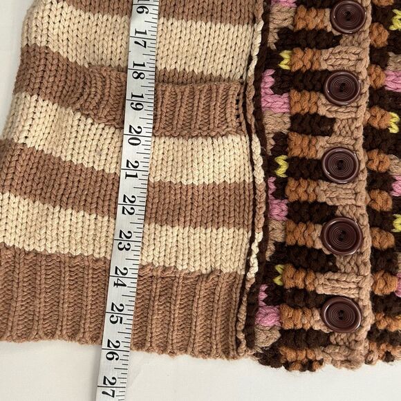 ANTHROPOLOGIE SPARROW Hopi Basket Cardigan Sweater Striped Cream Tan Size Medium - Picture 10 of 10